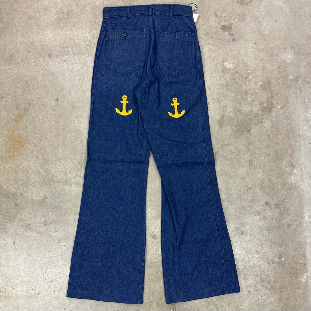 Vintage custom chain stitched Navy Seafarer jeans